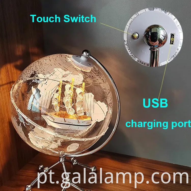 Lâmpada mundial de 8 polegadas elegante para casa e escritório